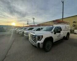 LSM Service Division fleet at sunrise, Grande Prairie